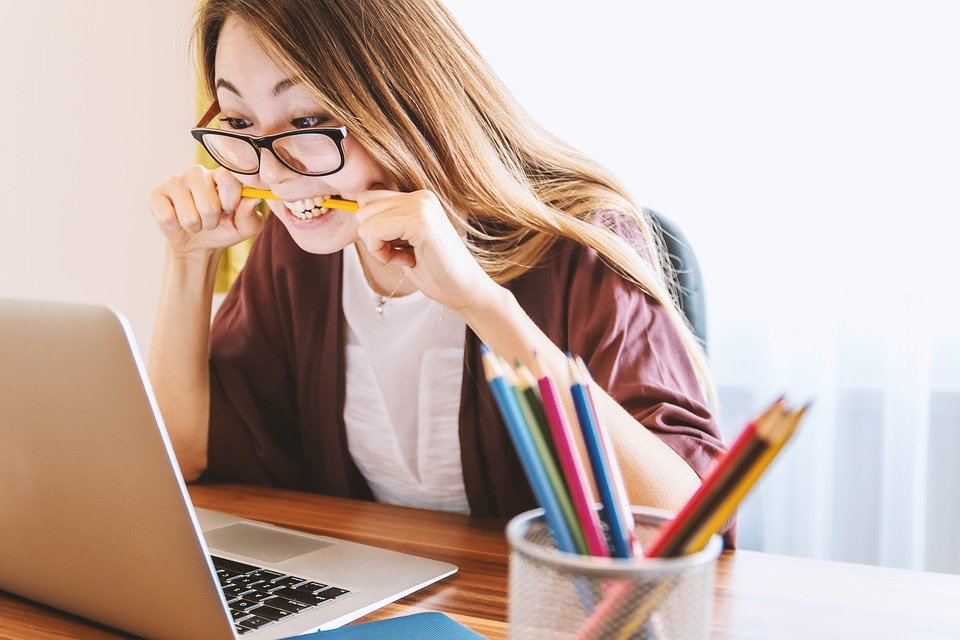 a student working on her assignment